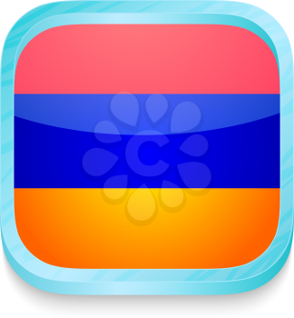 Smart phone button with Armenia flag