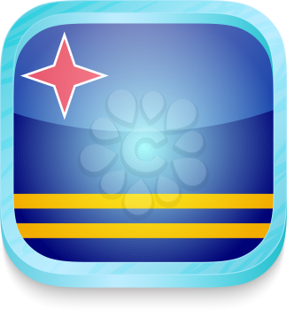 Smart phone button with Aruba flag