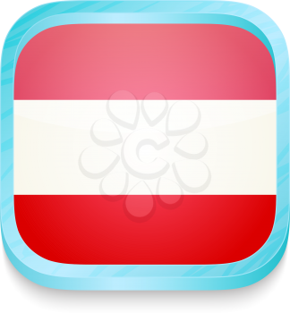 Smart phone button with Austria flag