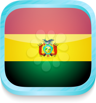 Smart phone button with Bolivia flag