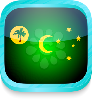 Smart phone button with Cocos Island flag