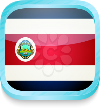 Smart phone button with Costa Rica flag