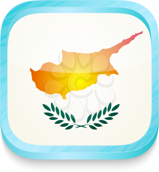 Smart phone button with Cyprus flag