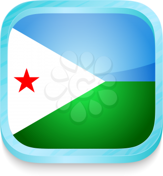 Smart phone button with Djibouti flag