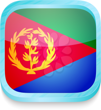 Smart phone button with Eritrea flag