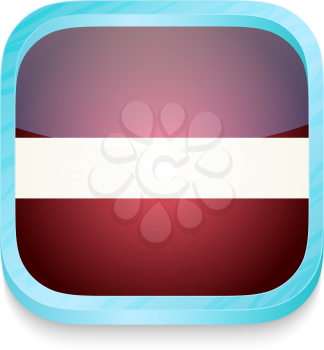 Smart phone button with Latvia flag