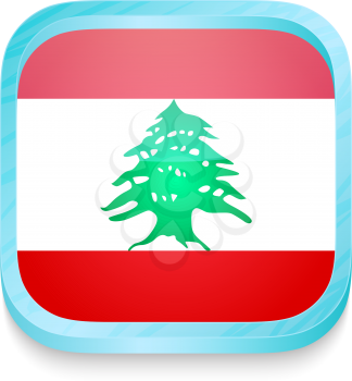 Smart phone button with Lebanon flag