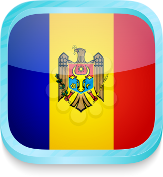 Smart phone button with Moldova flag