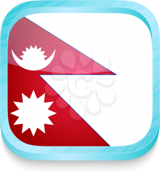 Smart phone button with Nepal flag