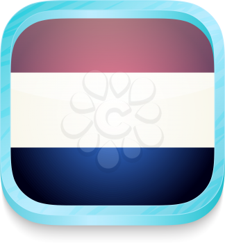 Smart phone button with Netherlands flag
