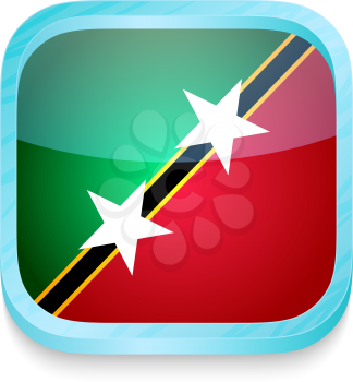 Smart phone button with Saint Kitts and Nevis flag