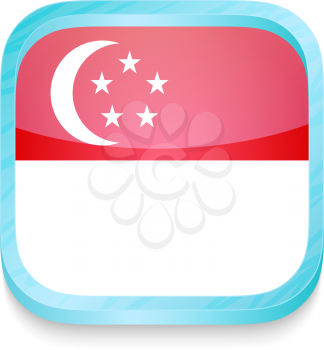 Smart phone button with Singapore flag