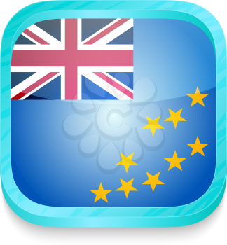 Smart phone button with Tuvalu flag