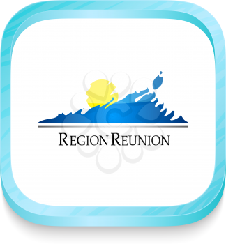 Smart phone button with Reunion flag