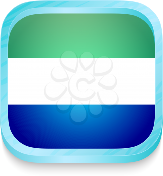 Smart phone button with Sierra Leone flag