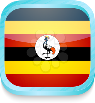 Smart phone button with Uganda flag