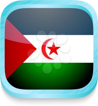 Smart phone button with Western Sahara flag