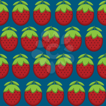 Retro style seamless pattern with Strawberries