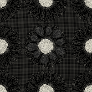 Grunge sunflower pattern