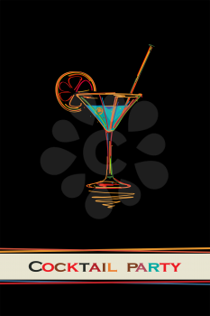 Cocktail party card design menu