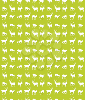 Seamless repeating pattern design with deer silhouettes