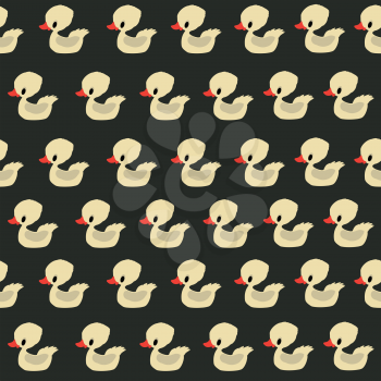Seamless pattern design with retro rubber ducklings