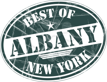 Best of Albany grunge rubber stamp against white background
