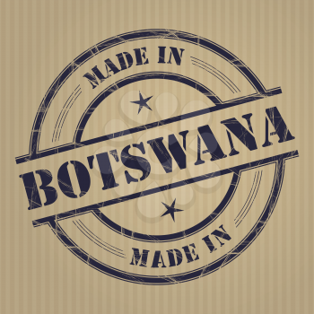 Made in Botswana grunge rubber stamp