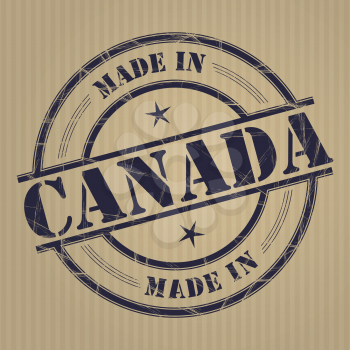 Made in Canada grunge rubber stamp