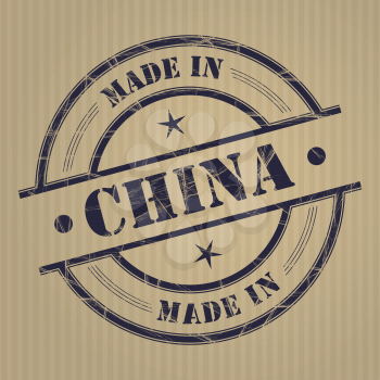 Made in China grunge rubber stamp