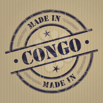 Made in Congo grunge rubber stamp