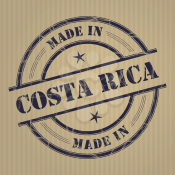 Made in Costa Rica grunge rubber stamp