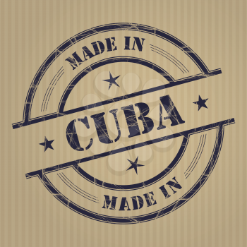 Made in Cuba grunge rubber stamp