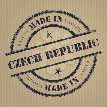 Made in Czech Republic grunge rubber stamp
