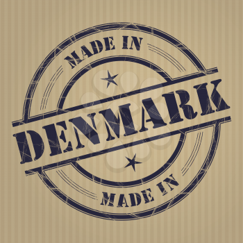 Made in Denmark grunge rubber stamp