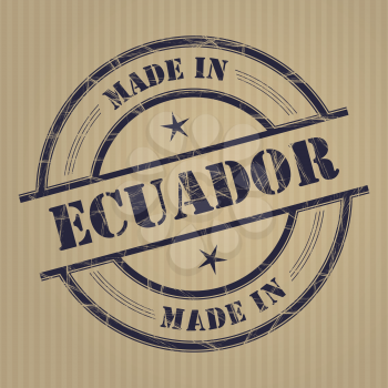 Made in Ecuador grunge rubber stamp