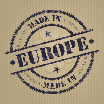 Made in Europe grunge rubber stamp