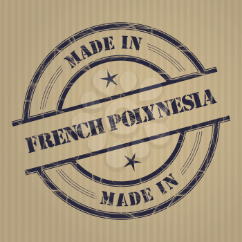 Made in French Polynesia grunge rubber stamp