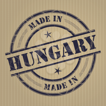 Made in Hungary grunge rubber stamp