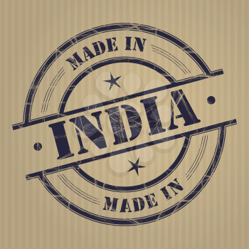 Made in India grunge rubber stamp