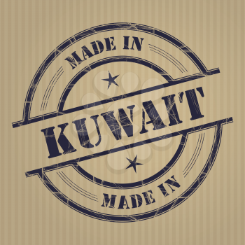 Made in Kuwait grunge rubber stamp