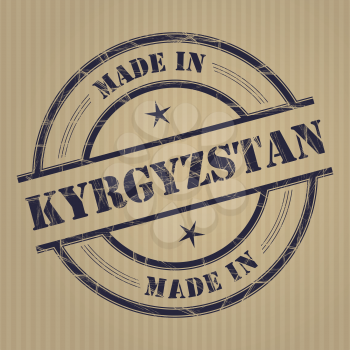 Made in Kyrgyzstan grunge rubber stamp