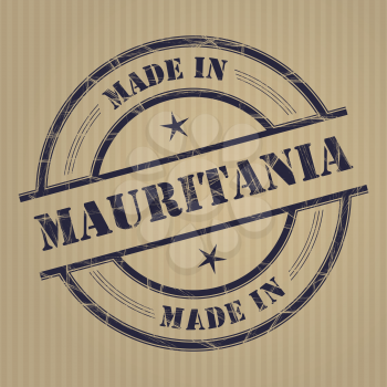 Made in Mauritania grunge rubber stamp