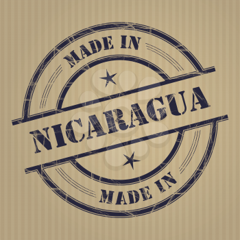 Made in Nicaragua grunge rubber stamp