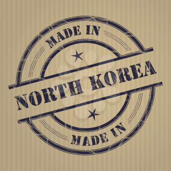 Made in North Korea grunge rubber stamp