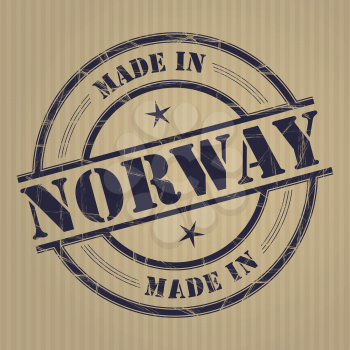 Made in Norway grunge rubber stamp