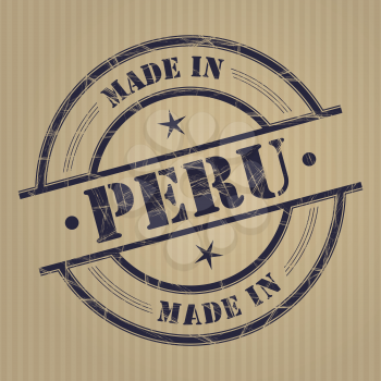 Made in Peru grunge rubber stamp