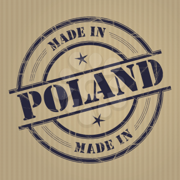 Made in Poland grunge rubber stamp