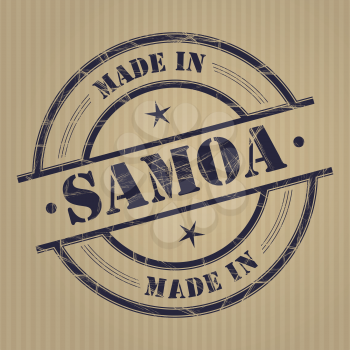 Made in Samoa grunge rubber stamp