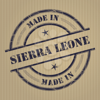 Made in Sierra Leone grunge rubber stamp